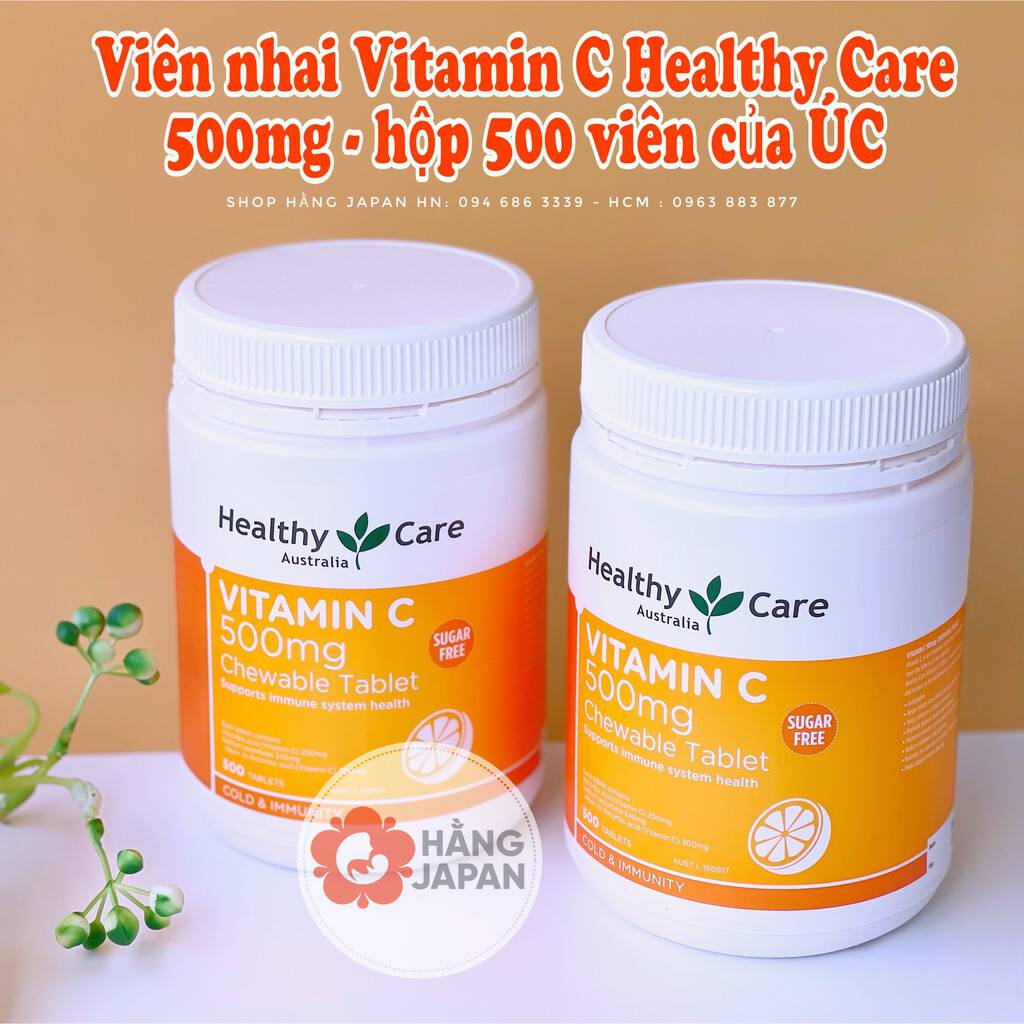 Viên nhai Vitamin C 500mg Healthy care – Hàng Úc